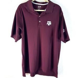 Men’s Adidas Golf Texas A&M Polo Shirt XL Climalite Maroon SEC Patch